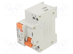RCBO breaker; Inom: 16A; Ires: 30mA; Poles: 1+N; 230/400VAC; IP20