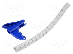 Spiral wrapping; ØBundle : 16mm; polypropylene; light grey; L: 2m