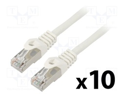 Patch cord; F/UTP; 6; stranded; CCA; PVC; white; 2m; 26AWG; Cores: 8