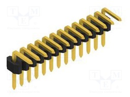 Connector: pin strips; pin header; male; PIN: 13; 1.27mm; THT; 1x13