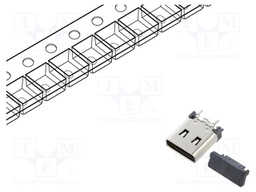 Connector: USB C; socket; SMT; PIN: 16; vertical; top board mount