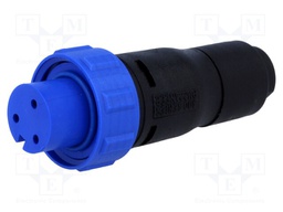 Connector: circular; plug; female; PIN: 3; w/o contacts; for cable