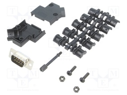 D-Sub; PIN: 9; plug; male; soldering; for cable; black