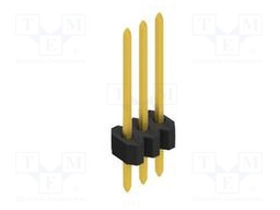 Connector: pin strips; pin header; male; PIN: 3; 1.27mm; THT; 1x3