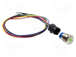 Switch: vandal resistant; SPDT; 3A/250VAC; IP67; ON-ON; green; 24V