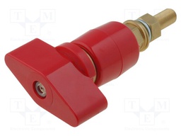 Laboratory clamp; red; 1kVDC; 200A; Contacts: brass; 143mm