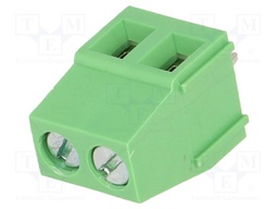 PCB terminal block; angled; 5mm; ways: 2; on PCBs; 2.5mm2; terminal