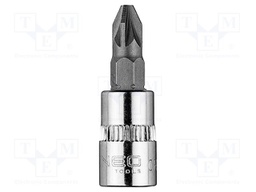 Socket; socket spanner; Bit: Pozidriv®; Size: PZ2; 1/4"; 37mm; short