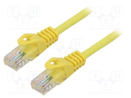 Patch cord; U/UTP; 5e; stranded; CCA; PVC; yellow; 10m; 26AWG