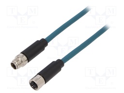 Cable: for sensors/automation; PIN: 8; male; M12 male,M12 female