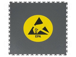 Floor mat; ESD; L: 0.49m; W: 0.49m; Thk: 6.5mm; grey (dark); 1.7kg