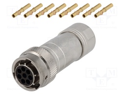 Connector: circular; Series: RT360; plug; female; crimped; PIN: 8