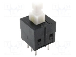 Switch: push-button; Pos: 2; DPDT; 0.1A/30VDC; Illumin: none; THT