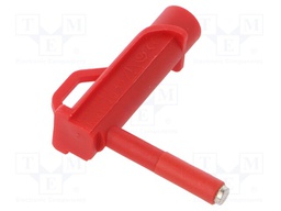Magnetic cap; 4A; red; Socket size: 4mm; Plating: nickel plated