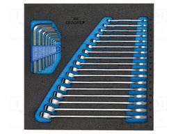 Wrench-set; hex key,combination spanner; 25pcs.