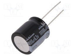 Capacitor: electrolytic; THT; 10000uF; 6.3VDC; Ø18x20mm; ±20%