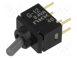 Switch: toggle; Pos: 2; SPDT; ON-ON; 0.4A/28VAC; 0.4A/28VDC; 500MΩ