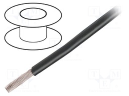 Wire; UL TFFN; stranded; Cu; 0.81mm2; 18AWG; black; PVC; 600V; 30,5m