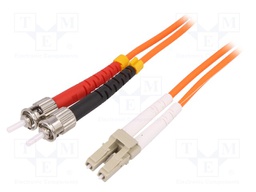 Connector: fiber optic; patchcord; multi mode duplex (MM); ST,LC