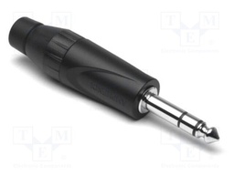 Plug; Jack 6,35mm; male; mono; straight; for cable; soldering