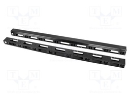 Cable organizer; 37U; black; vertical