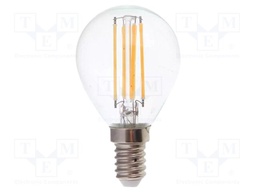 LED lamp; neutral white; E14; 220÷240VAC; 600lm; P: 6W; 300°; 4000K