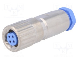 Connector: circular; plug; female; PIN: 4; gold-plated; 3A; IP65