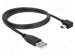 Cable; USB 2.0; USB A plug,USB B mini plug 90° left/right; 1m