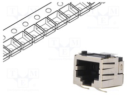 Socket; RJ45; PIN: 8; Cat: 5; shielded; Layout: 8p8c; SMT; horizontal