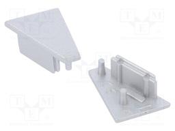 Cap for LED profiles; silver; ABS; Application: CORNER10