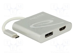 Splitter; DisplayPort 1.2; QHD 1440p,UHD 2160p; 0.1m; silver