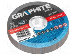 Cutting wheel; Ø: 115mm; Øhole: 22.22mm; Disc thick: 1mm; 10pcs.