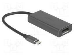 Adapter; DisplayPort socket,HDMI socket,USB C plug; 0.15m; grey