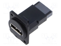 Coupler; DisplayPort socket,both sides; FT; 19x24mm; Mat: plastic
