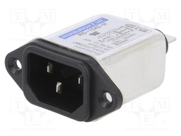 Connector: AC supply; socket; male; 10A; 250VAC; IEC 60320; 0.26mH