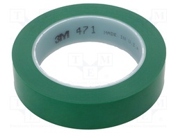 Tape: marking; green; L: 33m; W: 25mm; Thk: 0.13mm; 2.5N/cm; 130%