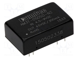 Converter: DC/DC; 3W; Uin: 4.5÷9V; Uout: 5VDC; Uout2: -5VDC; DIP24