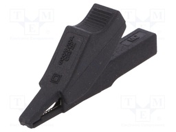 Crocodile clip; 10A; black; Plating: nickel plated; L: 58.5mm