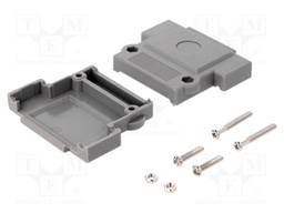 Enclosure: for D-Sub connectors; Locking: screws; straight