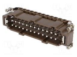 Connector: rectangular; male; 180 °C; 24+PE; size 104.27; 16A; 500V