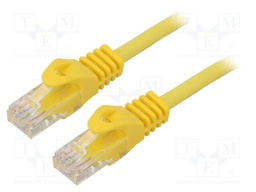 Patch cord; U/UTP; 6; stranded; CCA; PVC; yellow; 1.5m; 26AWG
