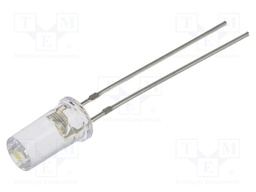 LED; white cold; 5mm; 50°; Front: flat; 2.9÷3.4VDC; Pitch: 2.54mm