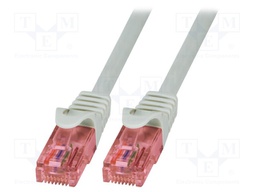 Patch cord; U/UTP; 6; stranded; Cu; LSZH; grey; 1.5m; RJ45 plug
