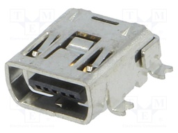 Socket; USB C mini; SMT; PIN: 5; horizontal