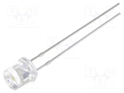 LED; 5mm; white; 500÷1120mcd; 140°; Front: flat