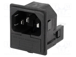 Connector: AC supply; socket; male; 10A; 250VAC; IEC 60320; UL94V-0