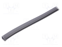Hole and edge shield; PVC; L: 100m; silver; H: 9.5mm; W: 6.5mm