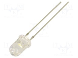 LED; white warm; 5mm; 30000mcd; 30°; Front: convex; 2.9VDC; round