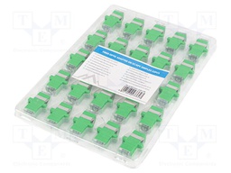 Adapter; SC/APC,both sides; 9/125um; green; 25pcs; -40÷85°C