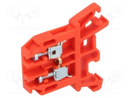 Splice terminal: rail; 0.5÷2.5mm2; ways: 1; terminals: 2; red; 690V
